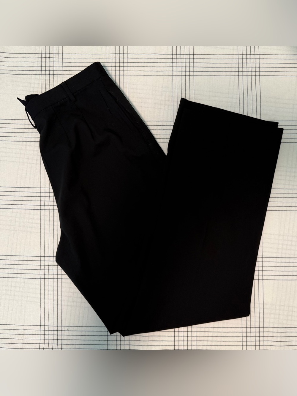Barry Bricken Black Wool High Rise Trousers Size 8 Straight Leg